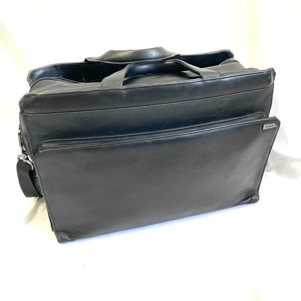 TUMI Laptop Bag Leather Nylon Briefcase Business Travel 2961D Crossbody Messenge
